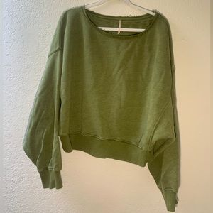 Free people green long sleeve top women’s size xl olive green sweater